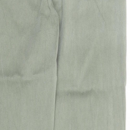 Goodie Womens Green  Cotton Chino Trousers Size 18 L28 in Regular Zip