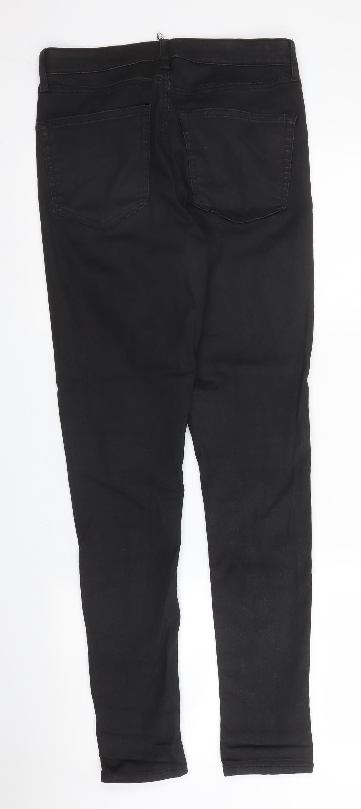 Topshop Womens Black  Cotton Skinny Jeans Size 28 in L29 in Regular Zip