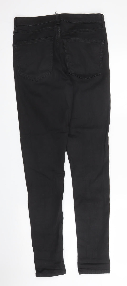 Topshop Womens Black  Cotton Skinny Jeans Size 28 in L29 in Regular Zip