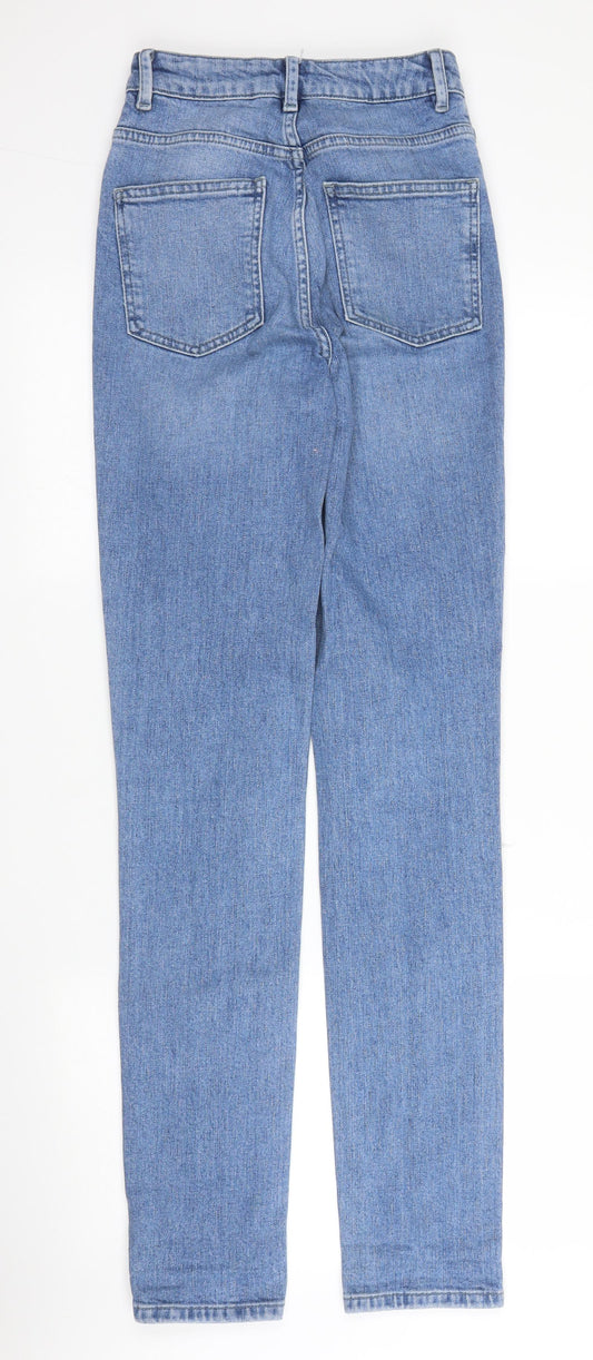 ASOS Mens Blue  Cotton Straight Jeans Size 23 in L32 in Regular Zip