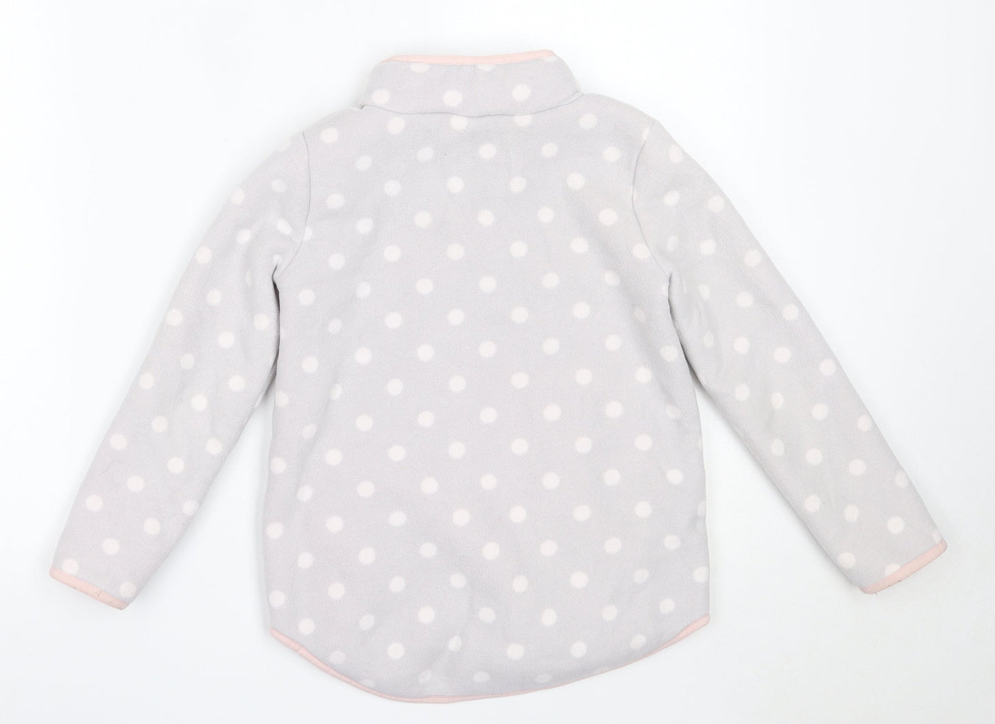 Carter's Girls Grey Polka Dot Polyester Henley Sweatshirt Size 7 Years