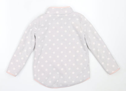 Carter's Girls Grey Polka Dot Polyester Henley Sweatshirt Size 7 Years