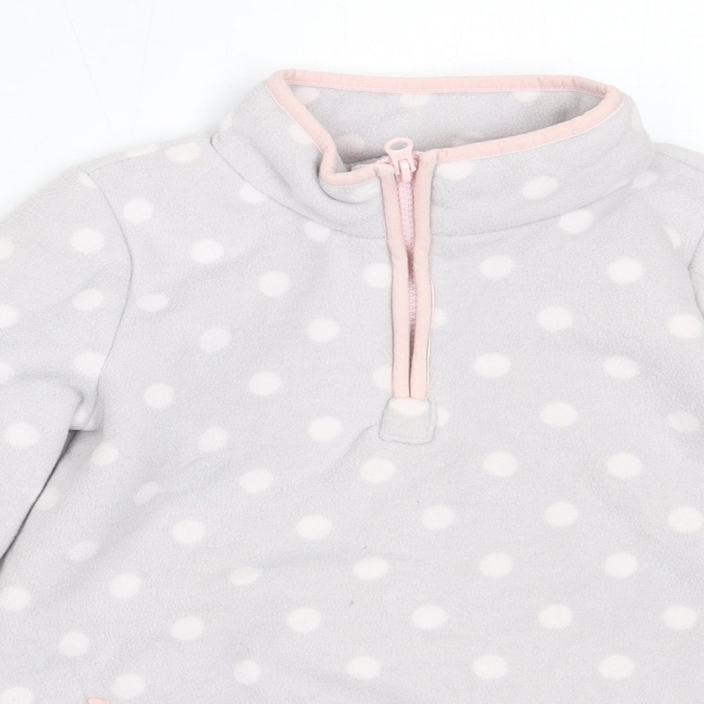 Carter's Girls Grey Polka Dot Polyester Henley Sweatshirt Size 7 Years
