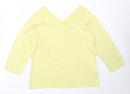 Womens UK Size L Signature Experience Yellow Pullover Jumper