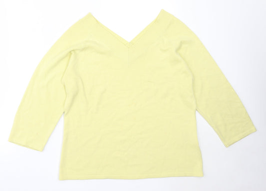 Womens UK Size L Signature Experience Yellow Pullover Jumper