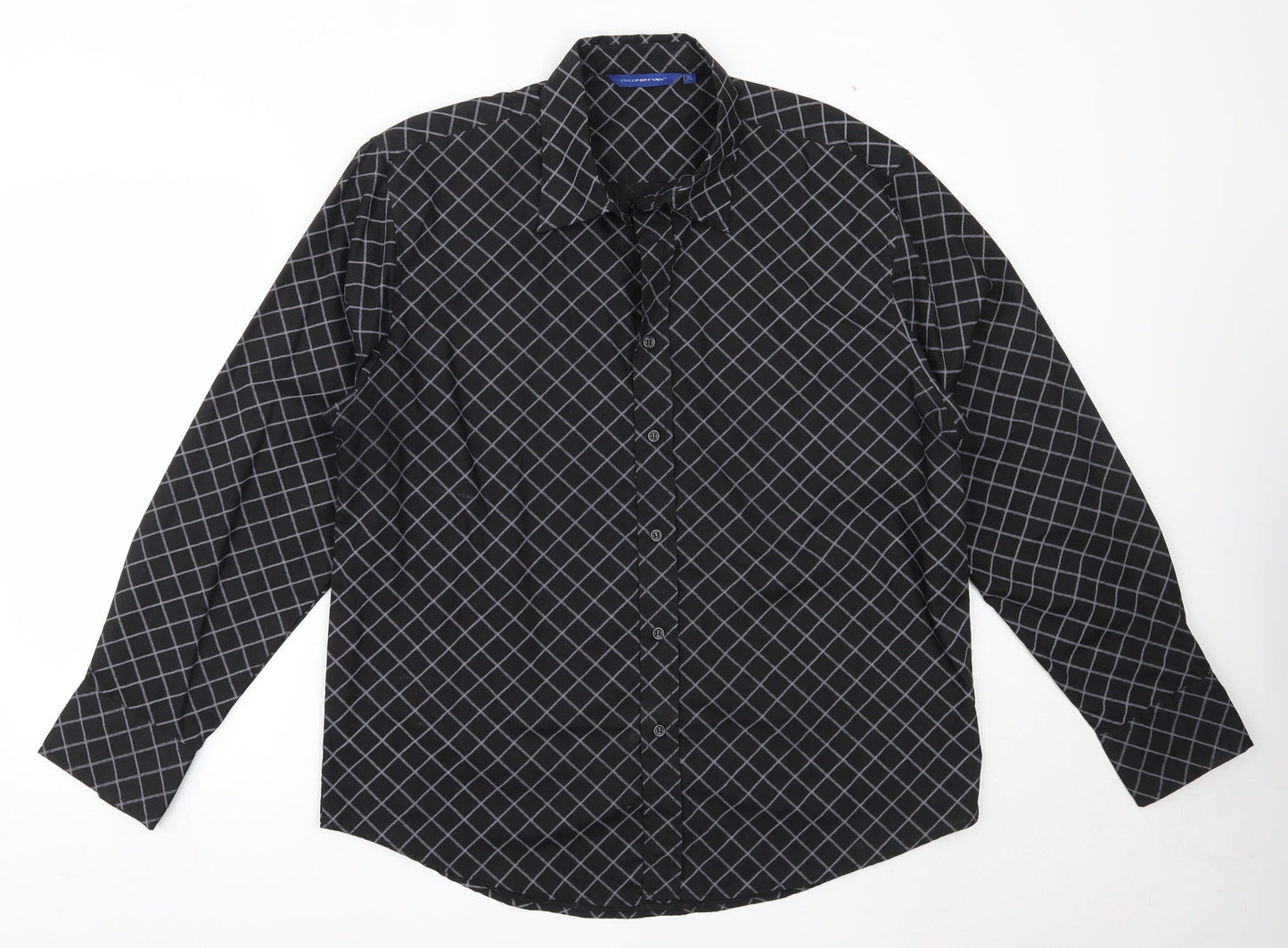 Mens UK Size XL Freeport Black  Button-Up Long Sleeve Casual Shirt