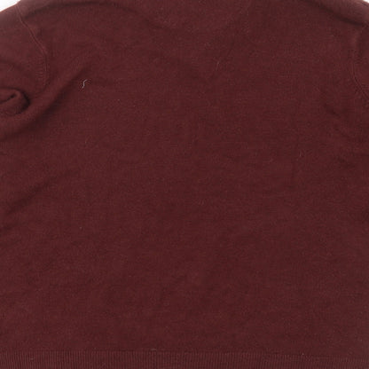 Hutson Harbour Mens Red Collared  Acrylic Pullover Jumper Size M   - burgundy