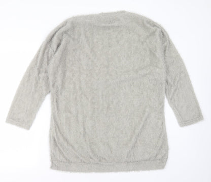 Womens UK Size 2XL MissLook Grey Pullover Jumper