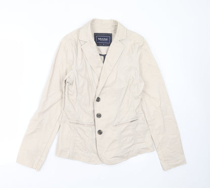 Maine New England Womens Beige   Jacket  Size 10  Button
