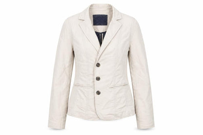 Front view of Maine New England women’s beige jacket, size UK 10, button