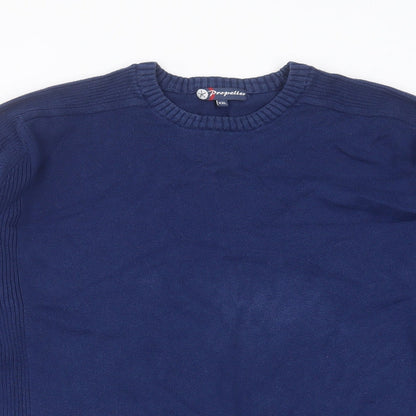 Propeller Mens Blue Round Neck  Cotton Pullover Jumper Size 2XL
