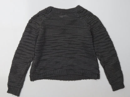 Tammy Girls Grey  Acrylic Pullover Sweatshirt Size 14-15 Years  Pullover