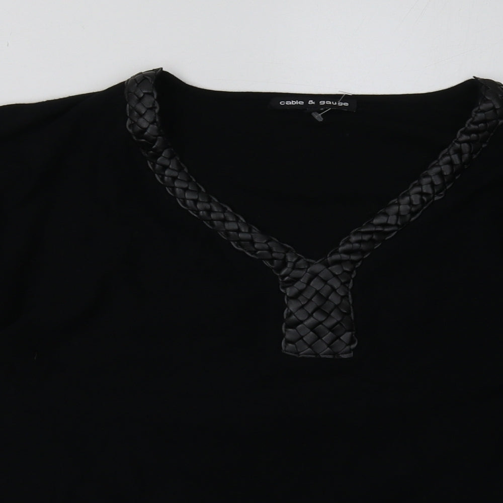 Cable & Gauge Womens Black  Polyester Pullover Sweatshirt Size M  Pullover