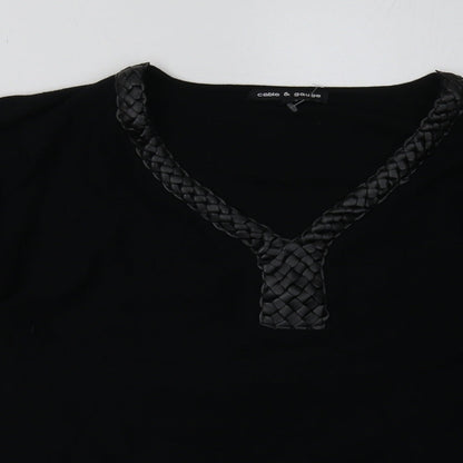 Cable & Gauge Womens Black  Polyester Pullover Sweatshirt Size M  Pullover
