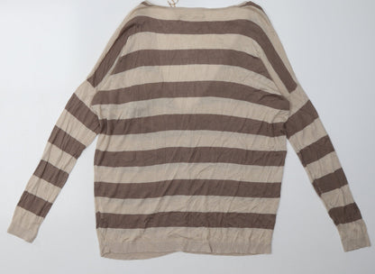 Womens UK Size One Size Nicole Brown Cardigan Jumper
