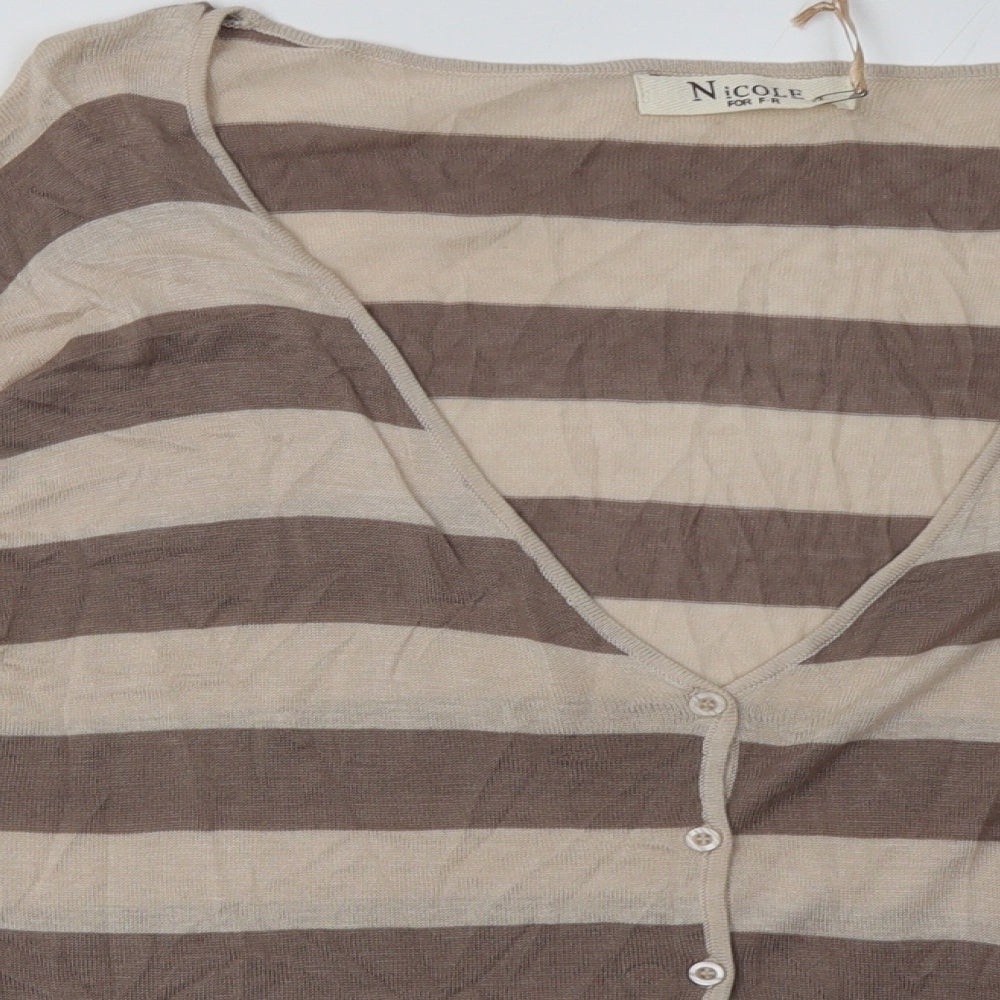 Womens UK Size One Size Nicole Brown Cardigan Jumper
