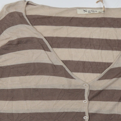 Womens UK Size One Size Nicole Brown Cardigan Jumper