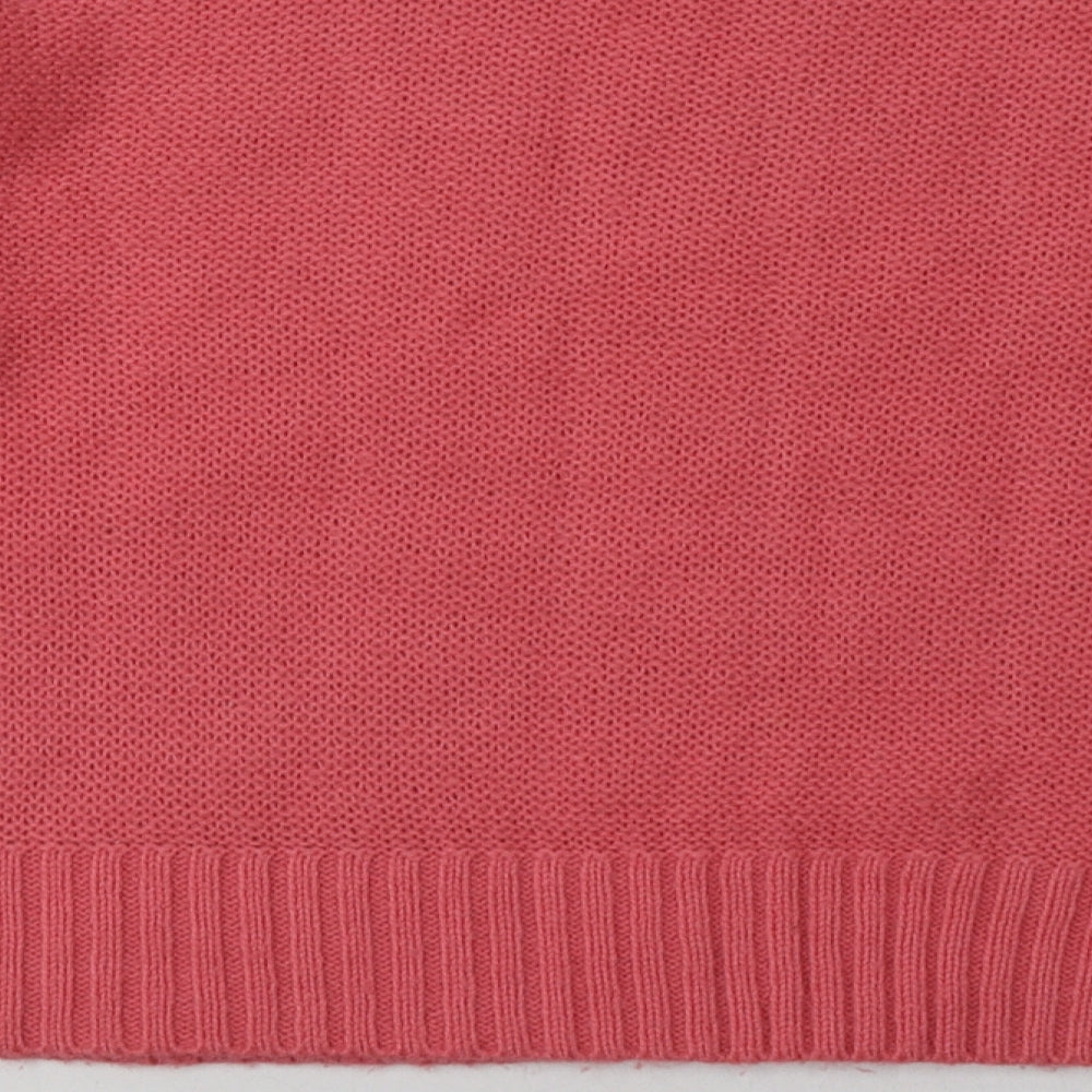 New Look Womens Pink Argyle/Diamond Acrylic Pullover Sweatshirt Size M  Pullover