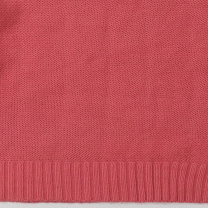 New Look Womens Pink Argyle/Diamond Acrylic Pullover Sweatshirt Size M  Pullover