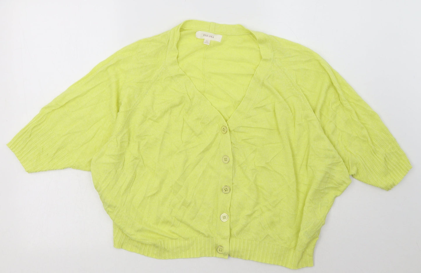 Womens UK Size XL Marks and Spencer Green Cardigan Jumper