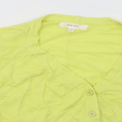 Womens UK Size XL Marks and Spencer Green Cardigan Jumper