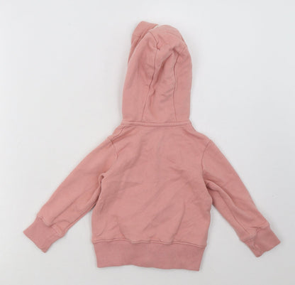 Nutmeg Girls Pink  Cotton Full Zip Hoodie Size 2 Years  Zip