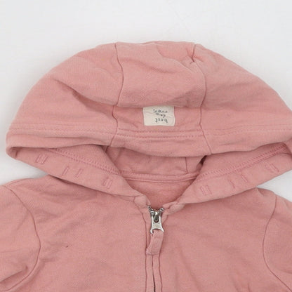 Nutmeg Girls Pink  Cotton Full Zip Hoodie Size 2 Years  Zip