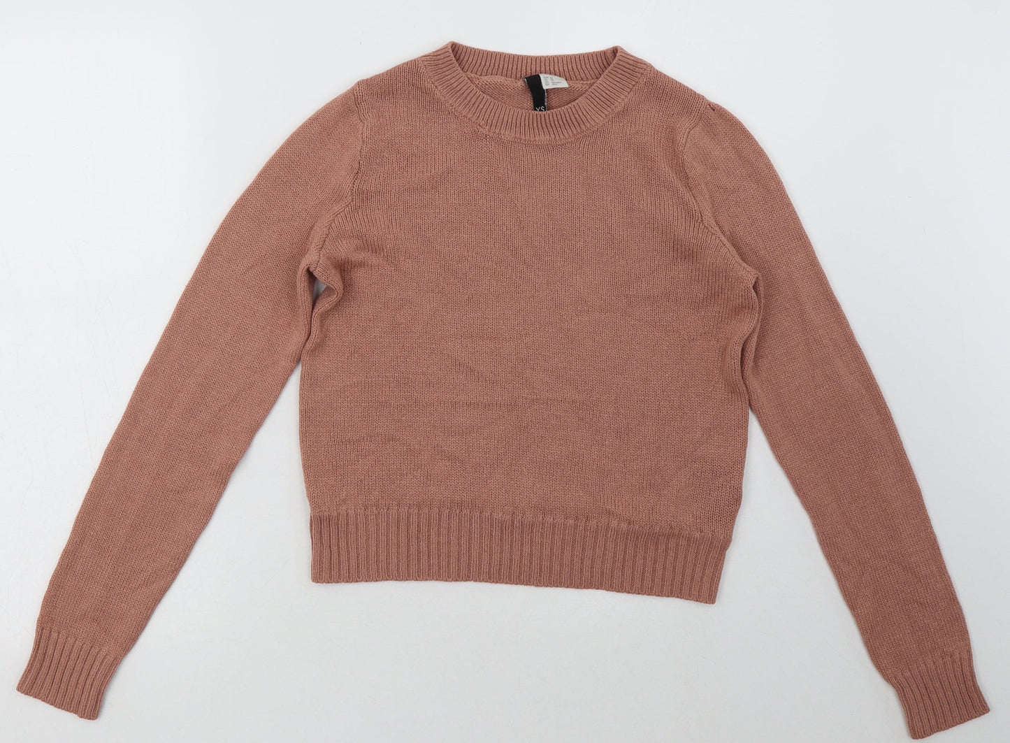 H&M Womens Pink  Acrylic Pullover Sweatshirt Size S  Pullover - Cropped