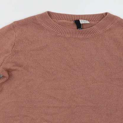H&M Womens Pink  Acrylic Pullover Sweatshirt Size S  Pullover - Cropped