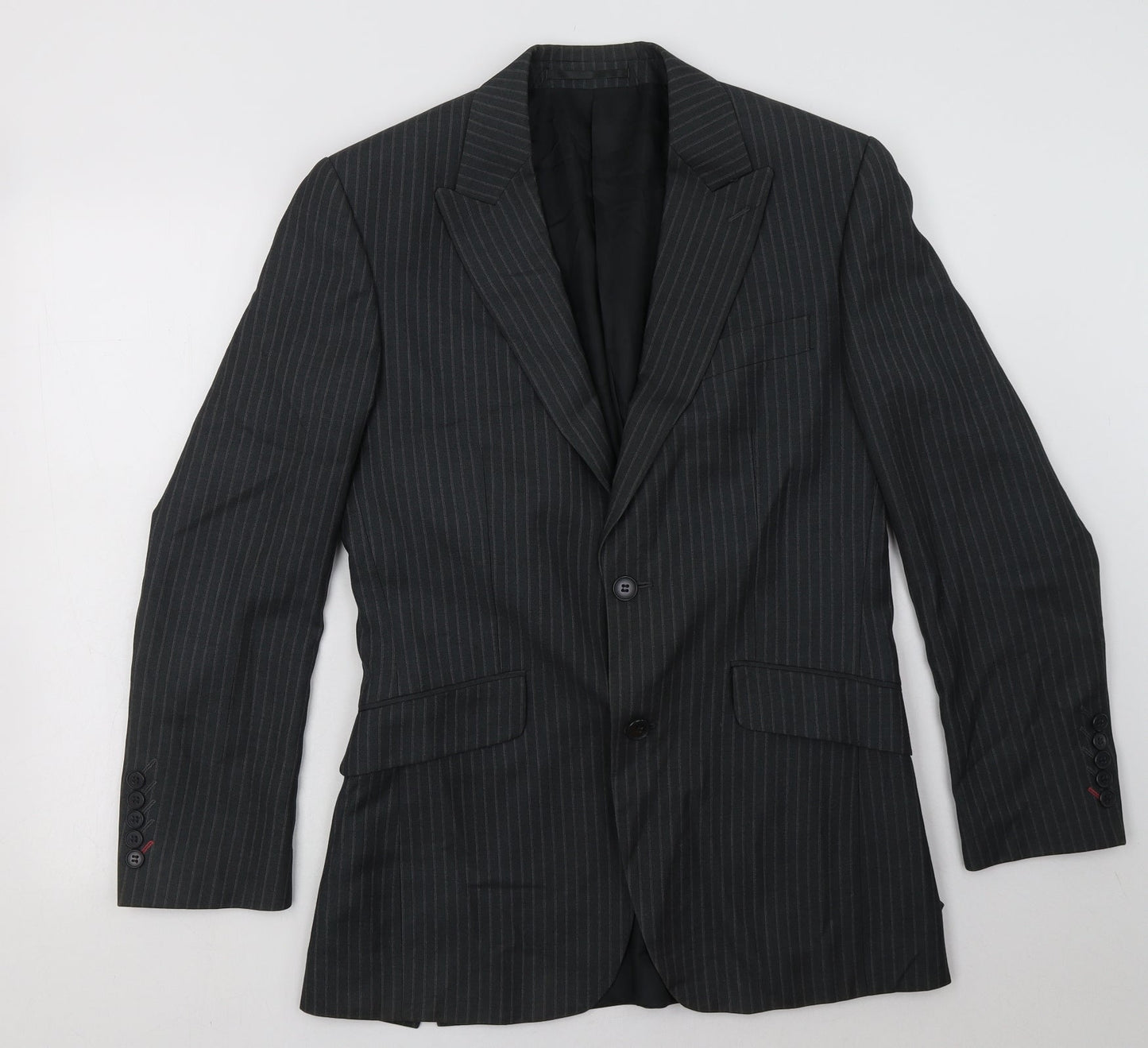 New Look Mens Grey Striped  Jacket Blazer Size 36  Button