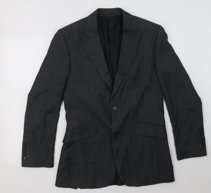 New Look Mens Grey Striped  Jacket Blazer Size 36  Button