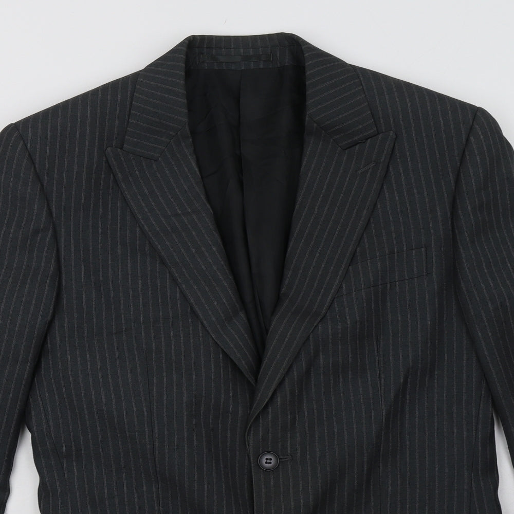 New Look Mens Grey Striped  Jacket Blazer Size 36  Button