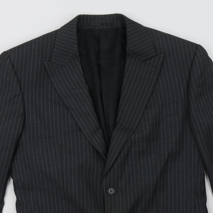 New Look Mens Grey Striped  Jacket Blazer Size 36  Button