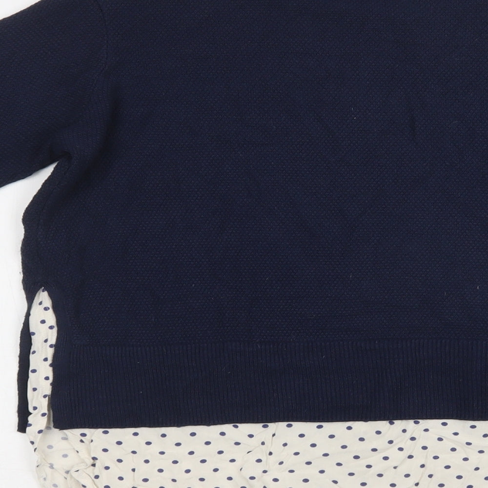 George Womens Blue Crew Neck  Acrylic Pullover Jumper Size 12