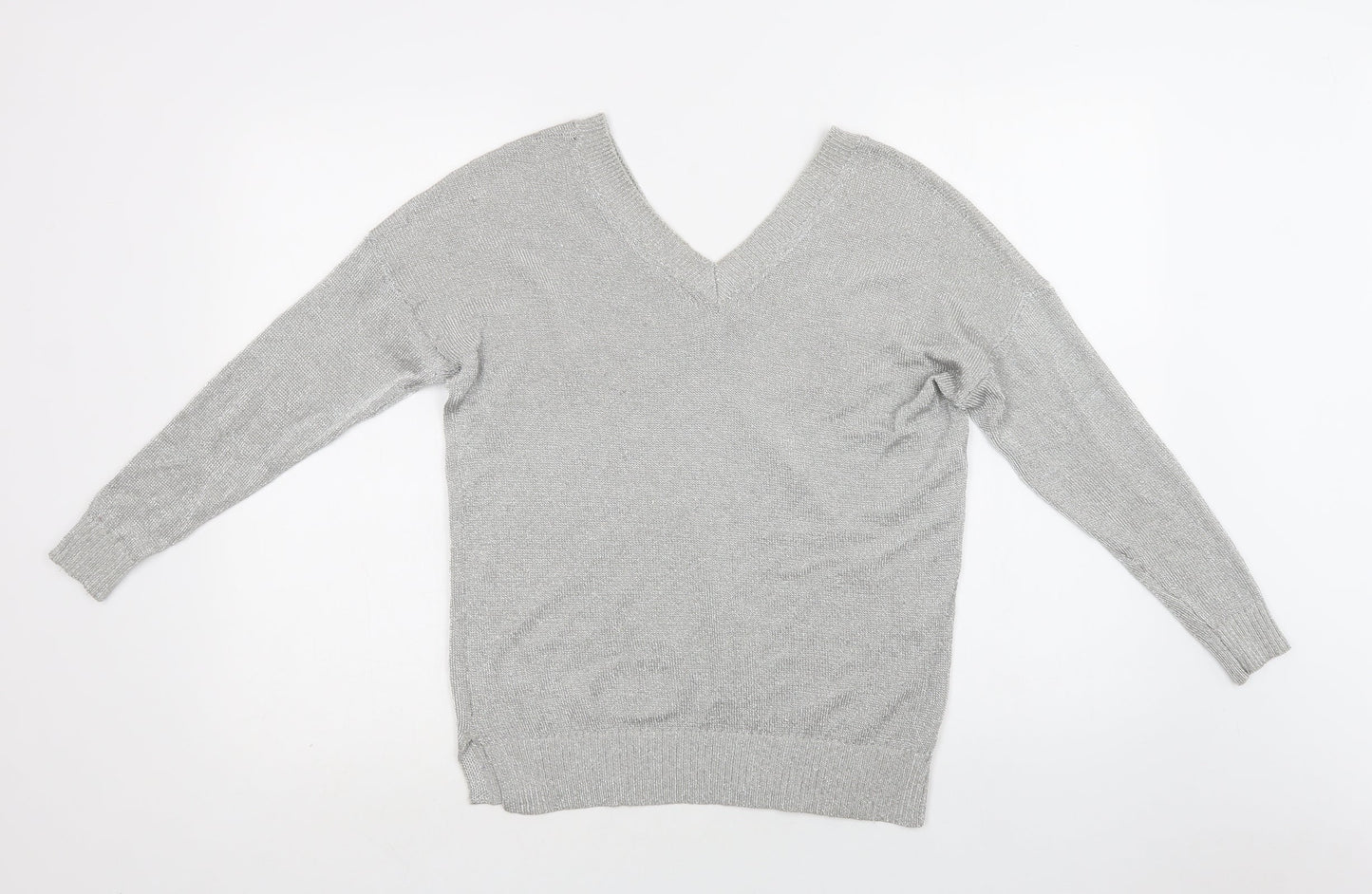 Womens UK Size 6 Topshop Silver Pullover Jumper