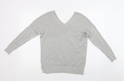 Womens UK Size 6 Topshop Silver Pullover Jumper