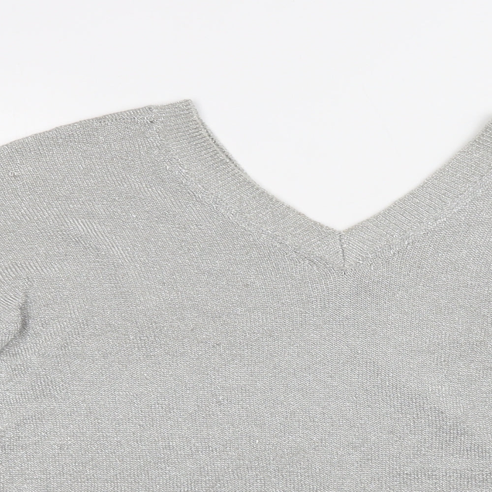 Womens UK Size 6 Topshop Silver Pullover Jumper