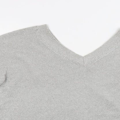 Womens UK Size 6 Topshop Silver Pullover Jumper