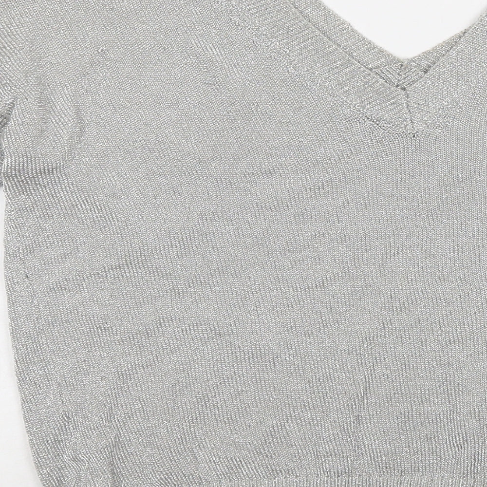 Womens UK Size 6 Topshop Silver Pullover Jumper