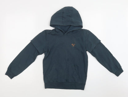 Matalan Boys Green  Cotton Pullover Hoodie Size 9 Years