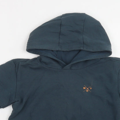 Matalan Boys Green  Cotton Pullover Hoodie Size 9 Years