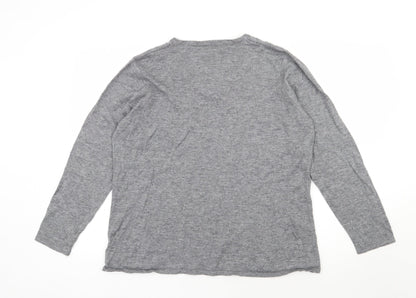 C&A Womens Grey V-Neck  Acrylic Pullover Jumper Size XL