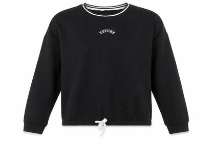 Marks and Spencer Girls Black  Cotton Pullover Sweatshirt Size 13-14 Years  Pullover - Future
