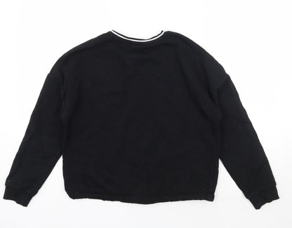 Marks and Spencer Girls Black  Cotton Pullover Sweatshirt Size 13-14 Years  Pullover - Future
