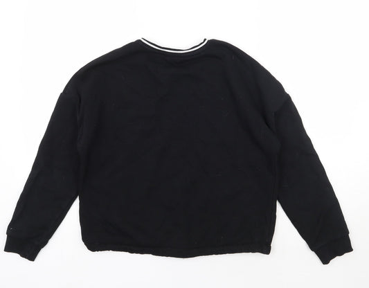 Marks and Spencer Girls Black  Cotton Pullover Sweatshirt Size 13-14 Years  Pullover - Future