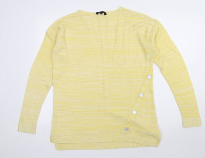 Womens UK Size M Peacocks Yellow Pullover Jumper