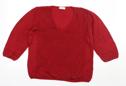 Womens UK Size 20 Marks and Spencer Red Pullover Jumper