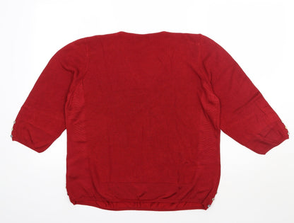 Womens UK Size 20 Marks and Spencer Red Pullover Jumper