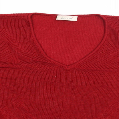 Womens UK Size 20 Marks and Spencer Red Pullover Jumper