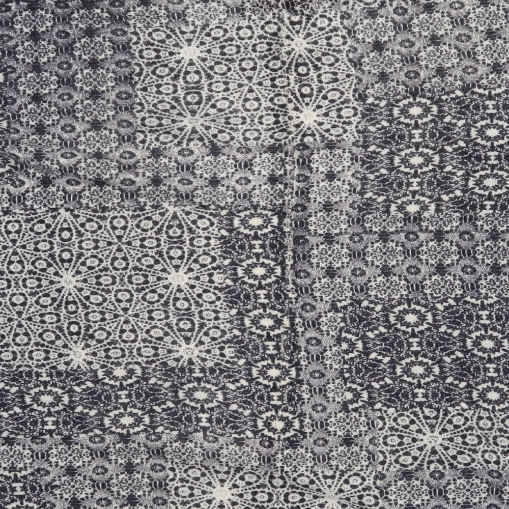 F&F Womens Blue V-Neck Geometric Acrylic Cardigan Jumper Size 12